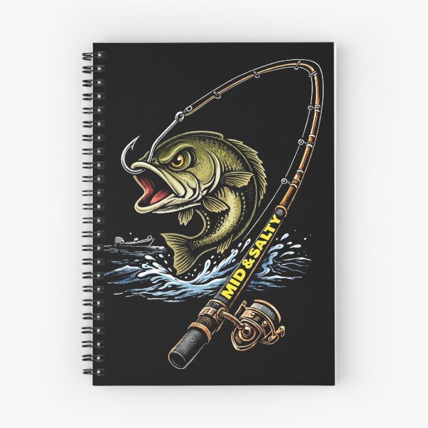 Item preview, Mid & Salty Fishing Shirt - Bass Fishing Hook Graphic - Saltwater & Freshwater Angler Apparel designed and sold by EquanimiTee.