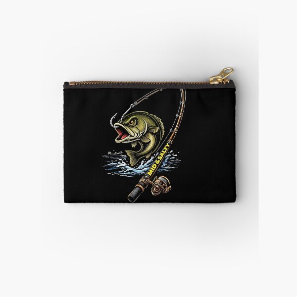 Item preview, Mid & Salty Fishing Shirt - Bass Fishing Hook Graphic - Saltwater & Freshwater Angler Apparel designed and sold by EquanimiTee.