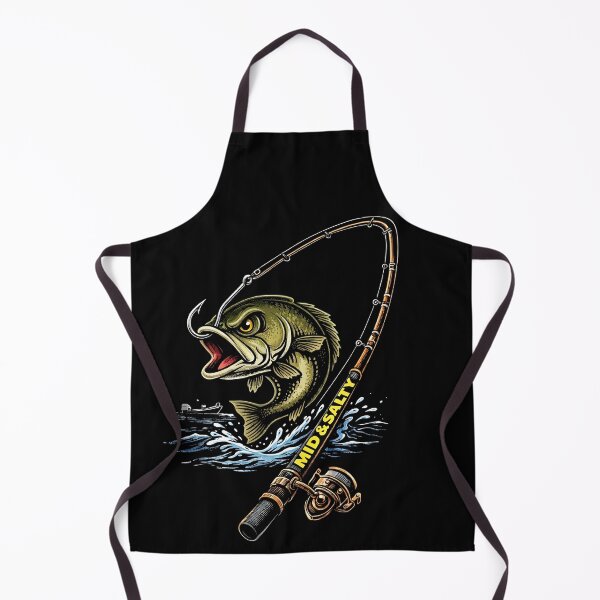 Item preview, Mid & Salty Fishing Shirt - Bass Fishing Hook Graphic - Saltwater & Freshwater Angler Apparel designed and sold by EquanimiTee.