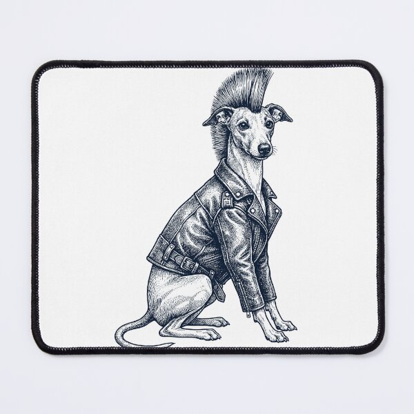 Item preview, Vintage Italian Greyhound Punk Mowhawk Dog Mom Dad designed and sold by DoodleTortle.