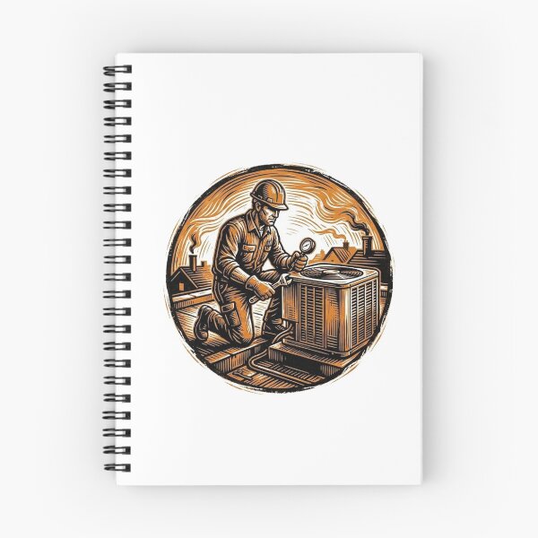 Item preview, Vintage Woodcut HVAC Technician Graphic designed and sold by LightPrintsCo.