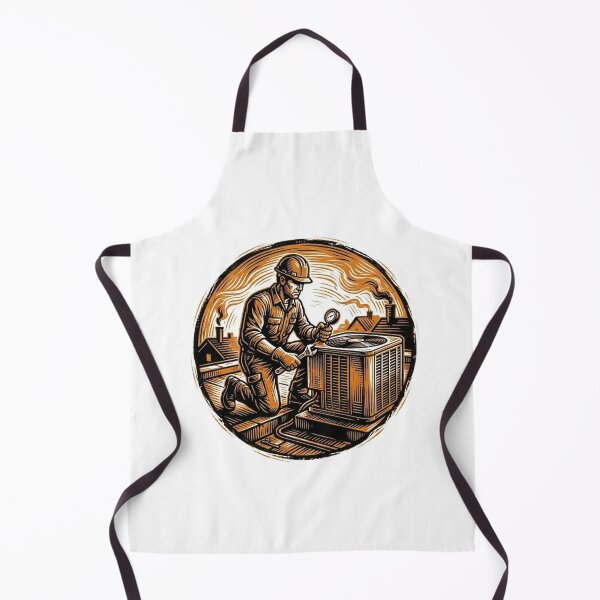 Item preview, Vintage Woodcut HVAC Technician Graphic designed and sold by LightPrintsCo.
