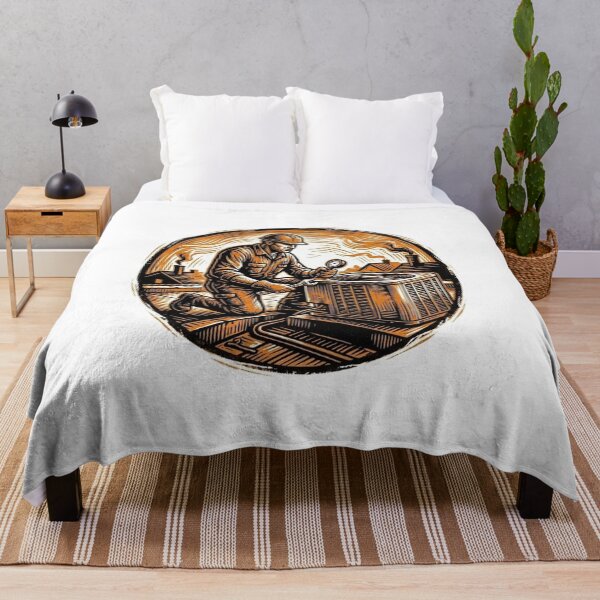 Item preview, Vintage Woodcut HVAC Technician Graphic designed and sold by LightPrintsCo.