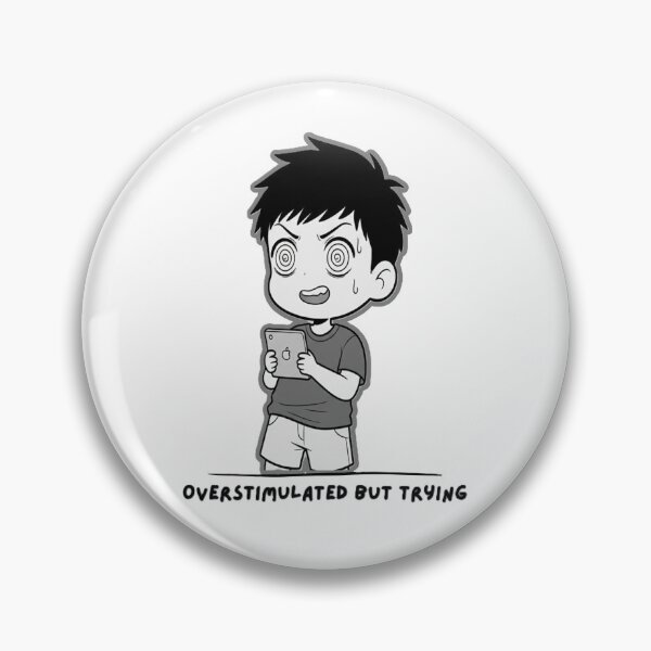 Item preview, Overstimulated But Trying Relatable Chibi Boy Tablet Illustration designed and sold by Jingky.