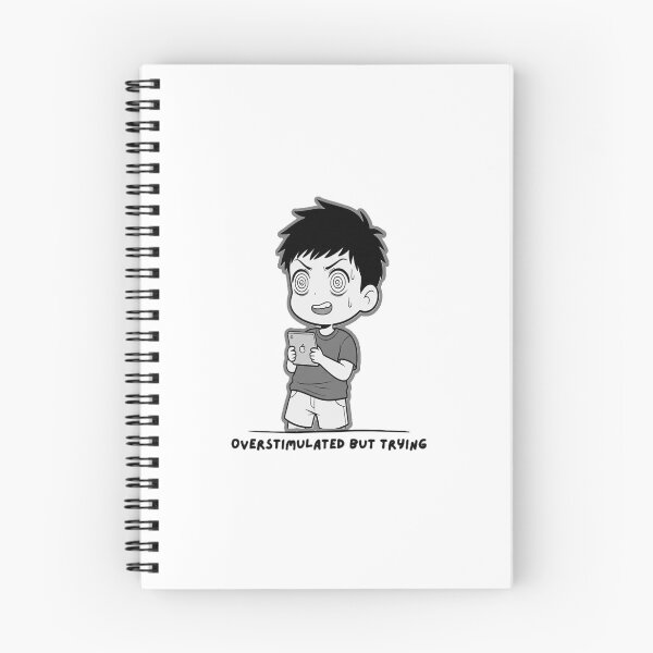 Item preview, Overstimulated But Trying Relatable Chibi Boy Tablet Illustration designed and sold by Jingky.