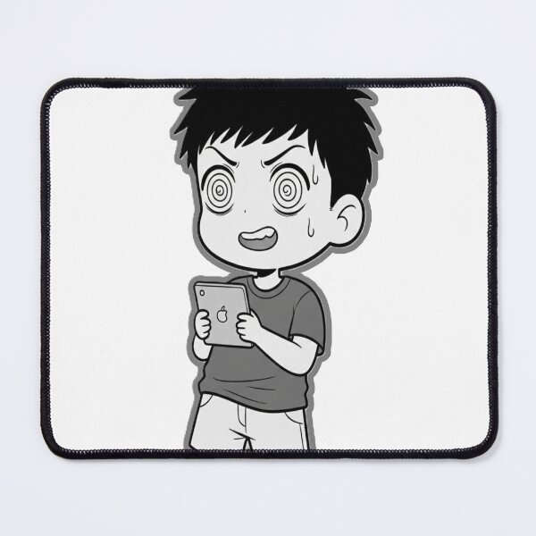 Item preview, Overstimulated But Trying Relatable Chibi Boy Tablet Illustration designed and sold by Jingky.