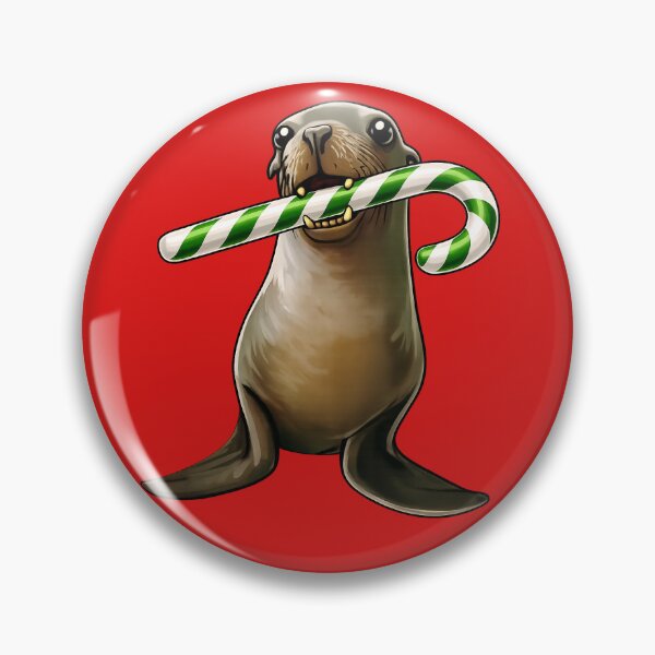 Item preview, Seal Lion with Green Candy Cane designed and sold by mhmoseley .