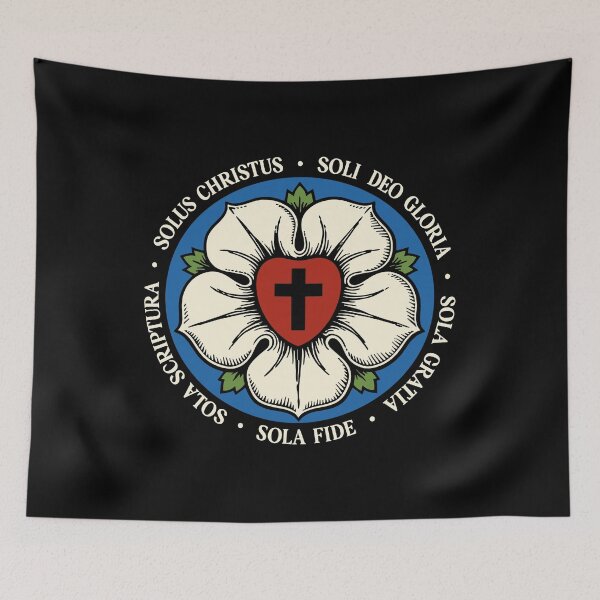 Item preview, Reformed Theology Five Solas Lutheran Flower Cross Christian designed and sold by Glory After Tears.