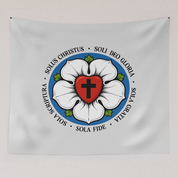 Item preview, Reformed Theology Five Solas Lutheran Flower Cross Christian - Black Lettering designed and sold by Glory After Tears.