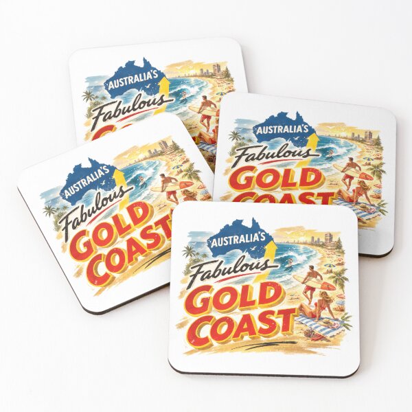 Item preview, Gold Coast Australia – Vintage Retro Surfing Travel Art designed and sold by D4monart.