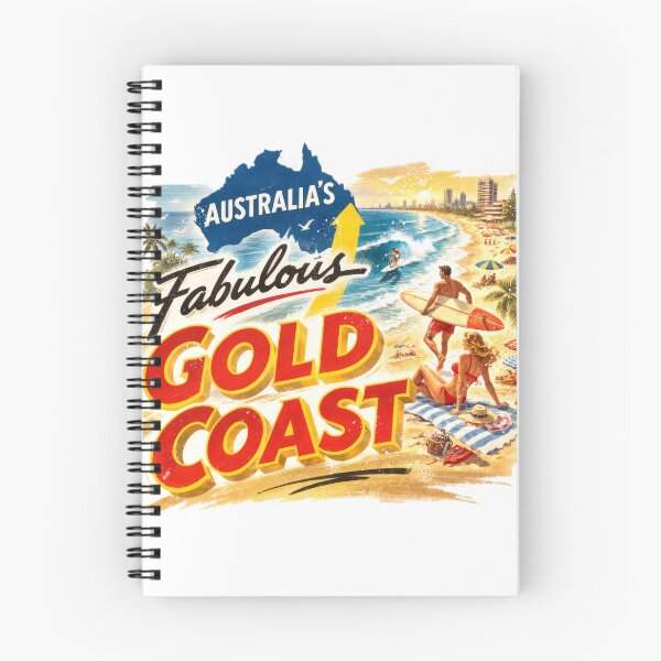 Artikelvorschau, Gold Coast, Australien – Vintage-Retro-Reisekunst zum Thema Surfen entworfen und verkauft von D4monart.
