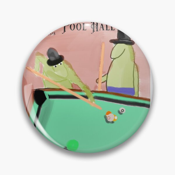 Item preview, Pool Hall Frogs Sticker - Pin designed and sold by FrogLakeArt.