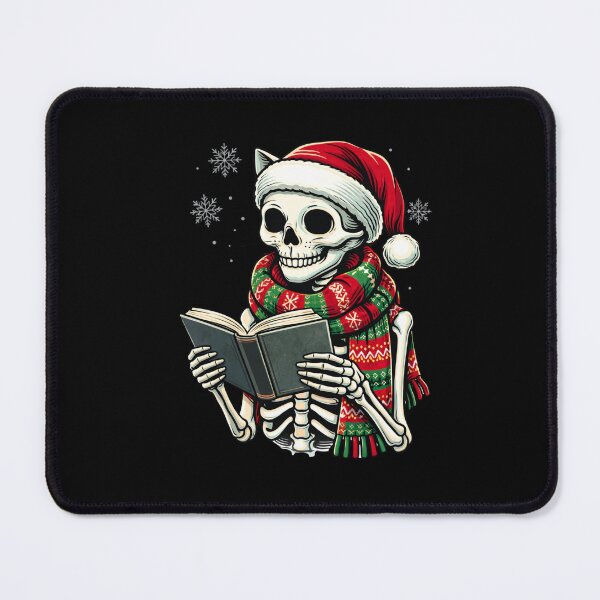 Item preview, Cozy Cat Skeleton Reader – Gothic Winter Book Aesthetic Art designed and sold by ColorSplash123.