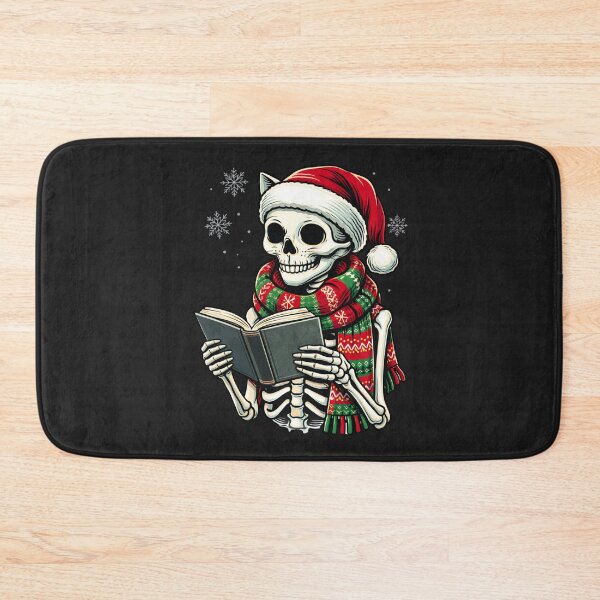 Item preview, Cozy Cat Skeleton Reader – Gothic Winter Book Aesthetic Art designed and sold by ColorSplash123.