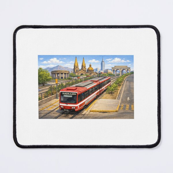 Item preview, Guadalajara light rail and Guadalajara, Mexico skyline designed and sold by StopRequest.