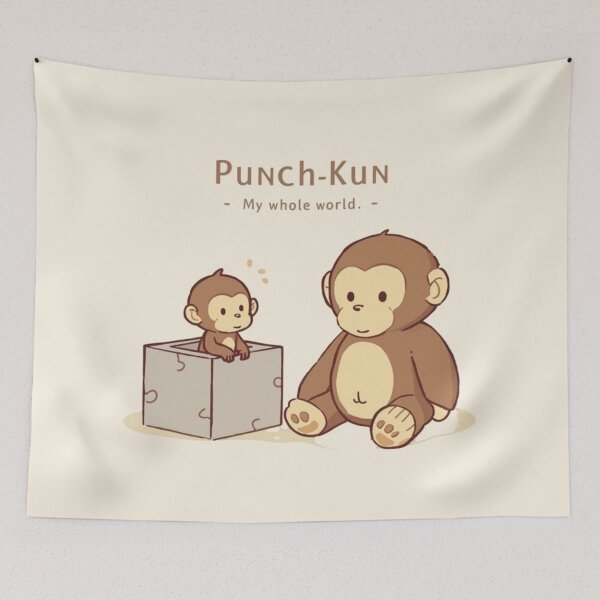 Item preview, Punch-kun – My Whole World Minimal Emotional Monkey Illustration designed and sold by Irene Catchmind.
