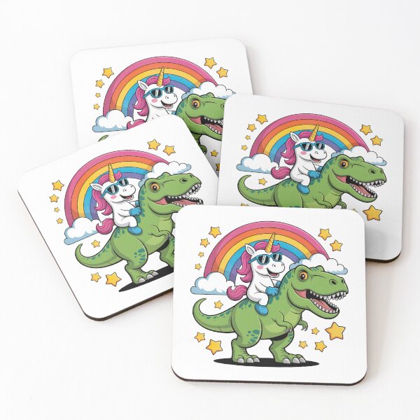 Item preview, Cartoon Dinosaur And Unicorn, Unicorn Riding Dinosaur designed and sold by graphic-genie.