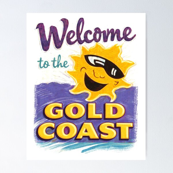 Item preview, Gold Coast Australia – Vintage Retro sign art designed and sold by D4monart.