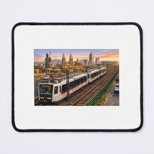 Item preview, Guadalajara light rail and Guadalajara, Mexico skyline designed and sold by StopRequest.
