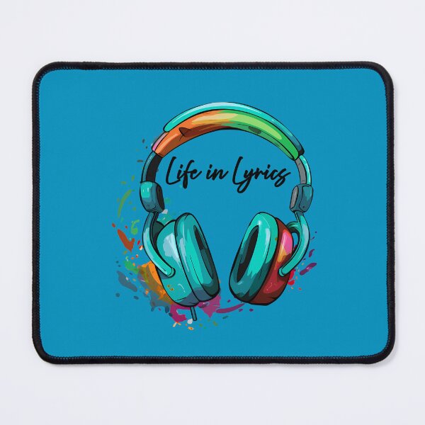 Item preview, "Life in Lyrics" multi-coloured headphone Art Of Music design designed and sold by TR_fairydesigns.