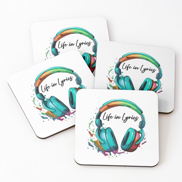 Item preview, "Life in Lyrics" multi-coloured headphone Art Of Music design designed and sold by TR_fairydesigns.