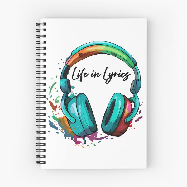 Item preview, "Life in Lyrics" multi-coloured headphone Art Of Music design designed and sold by TR_fairydesigns.