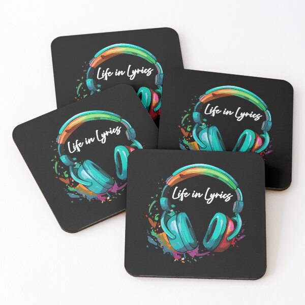 Item preview, "Life in Lyrics" multi-coloured headphone Art Of Music design designed and sold by TR_fairydesigns.