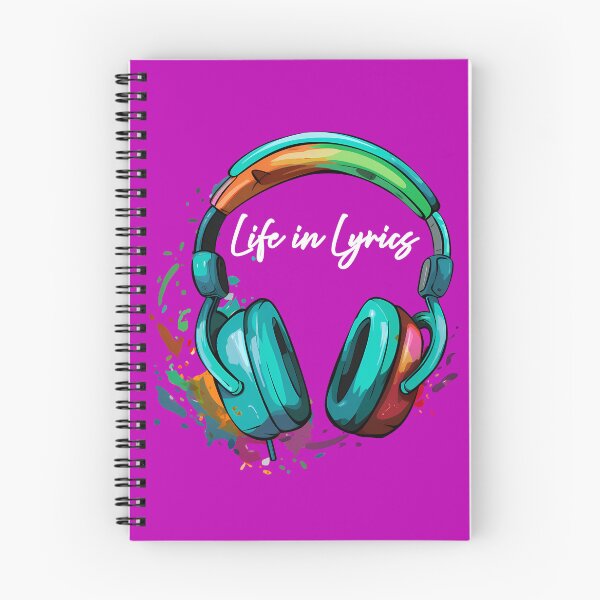 Item preview, "Life in Lyrics" multi-coloured headphone Art Of Music design designed and sold by TR_fairydesigns.