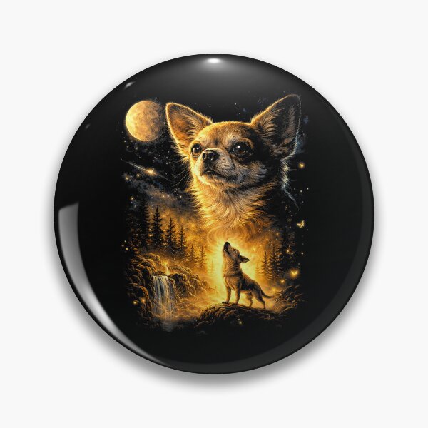 Item preview, Funny Chihuahua Howling at The Moon Mystical Art designed and sold by michealhunttt.