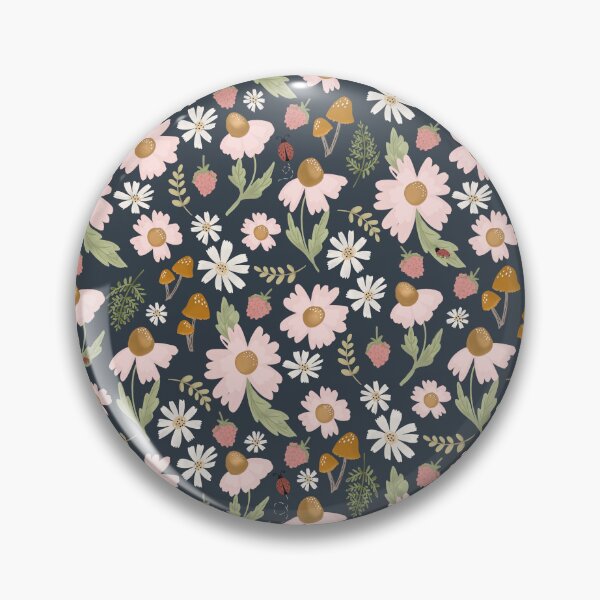 Item preview, Hazel Floral - navy designed and sold by Willow & Grace Designs.