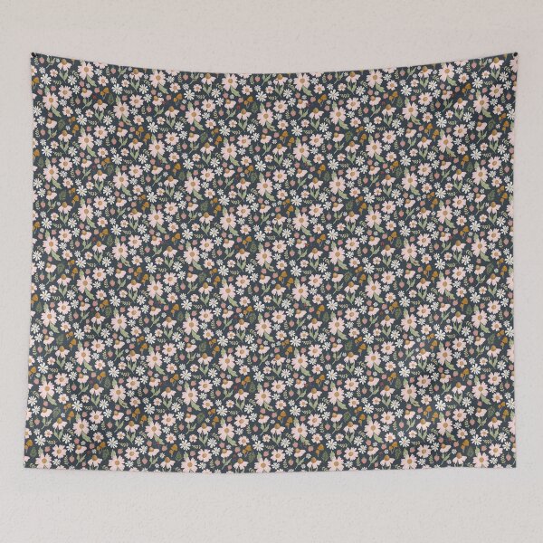 Item preview, Hazel Floral - navy designed and sold by Willow & Grace Designs.