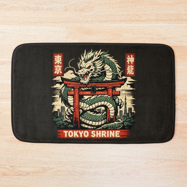 Item preview, Tokyo Shrine Dragon Vintage Japanese Mythology Streetwear Style Illustration designed and sold by VaporTokyo.
