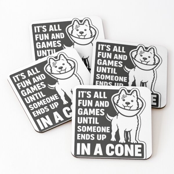 Item preview, dog funny Ends Up In A Cone designed and sold by Playful Strokes pom@pom.