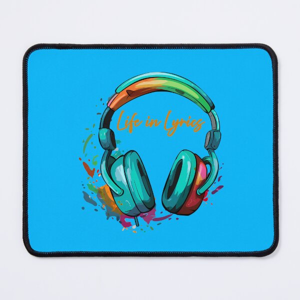 Item preview, "Life in Lyrics" multi-coloured headphone Art Of Music design designed and sold by TR_fairydesigns.