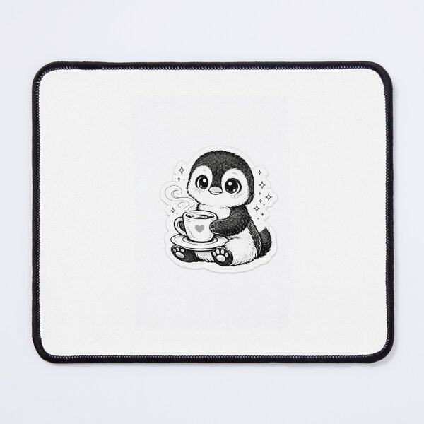 Item preview, Cute Cozy Penguin Drinking Coffee Sticker designed and sold by Harvestmoon21.