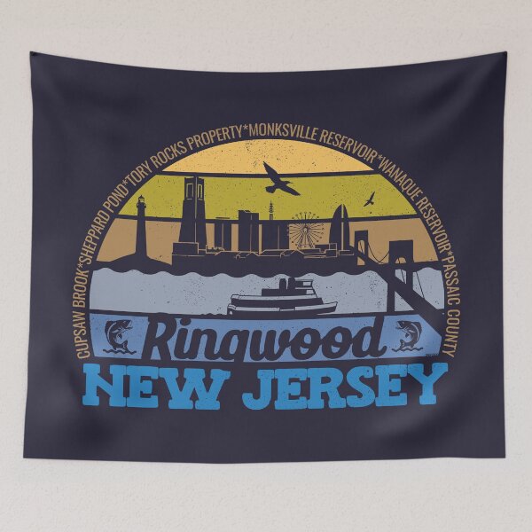 Item preview, Ringwood New Jersey Sunset Retro Vintage Local Pride Logo designed and sold by CRHPOD20.