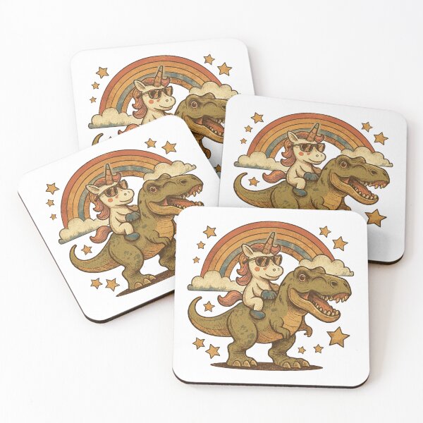 Item preview, Cartoon Dinosaur And Unicorn, Unicorn Riding Dinosaur designed and sold by graphic-genie.