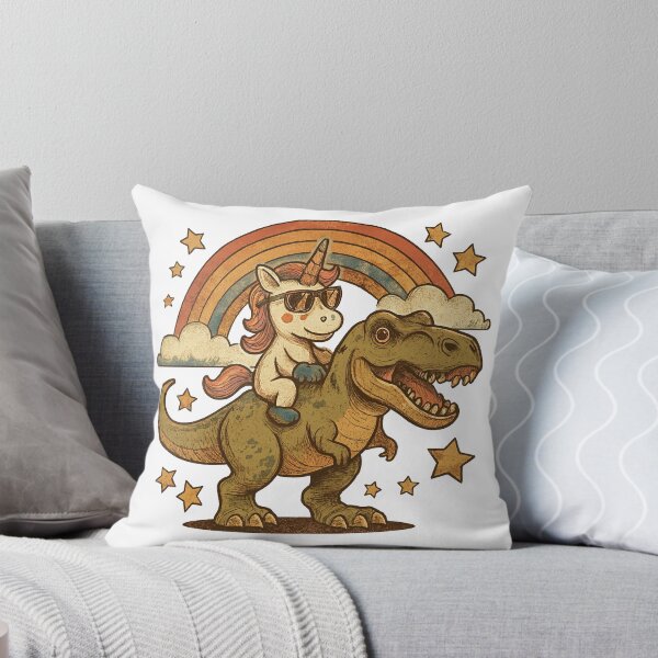 Item preview, Cartoon Dinosaur And Unicorn, Unicorn Riding Dinosaur designed and sold by graphic-genie.