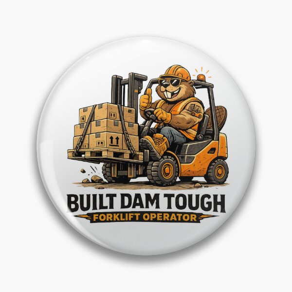 Item preview, Built Dam Tough – Forklift Operator Funny Beaver Design designed and sold by RetroNibylander.