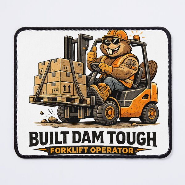 Item preview, Built Dam Tough – Forklift Operator Funny Beaver Design designed and sold by RetroNibylander.