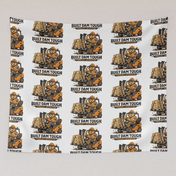 Item preview, Built Dam Tough – Forklift Operator Funny Beaver Design designed and sold by RetroNibylander.