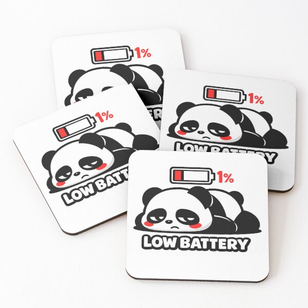 Item preview, Low Battery 1% Cute Panda – Funny Tired Mood Meme Sticker designed and sold by snaperos.