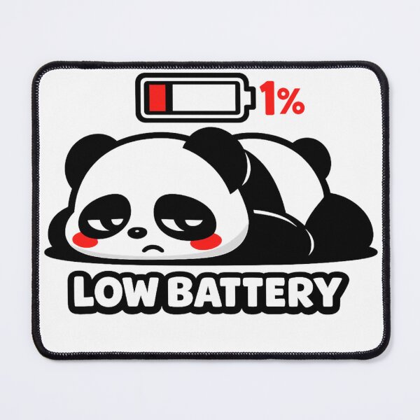 Item preview, Low Battery 1% Cute Panda – Funny Tired Mood Meme Sticker designed and sold by snaperos.