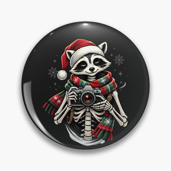 Item preview, Photographer Raccoon Skeleton – Cozy Winter Creative Aesthetic Art designed and sold by ColorSplash123.