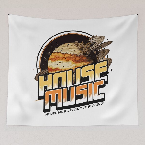 Item preview, HOUSE MUSIC  - Planet House (Black)  designed and sold by Discothreadz.