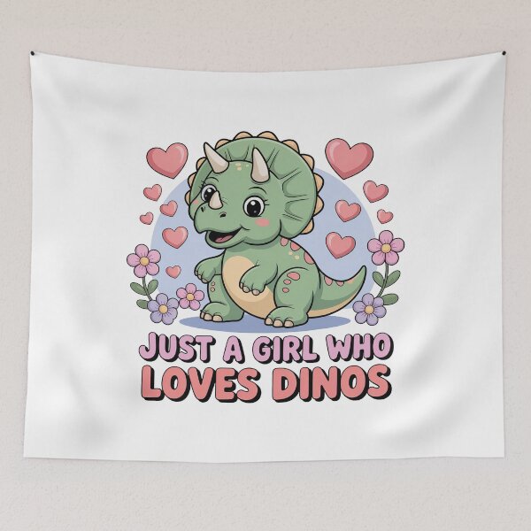 Item preview, Cartoon Dinosaur, Just A Girl Who Loves Dinos designed and sold by graphic-genie.