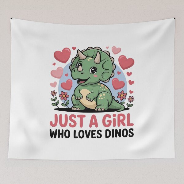 Item preview, Cartoon Dinosaur, Just A Girl Who Loves Dinos designed and sold by graphic-genie.