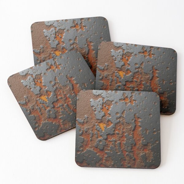 Item preview, Dark Industrial Black Metal with Deep Pitted Rust designed and sold by The Rust Lab.