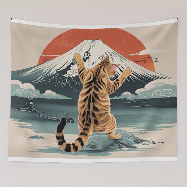 Item preview, Tiger Cat at the Peak of Fuji designed and sold by LEO'S CREATURE　れおずくりーちゃー.