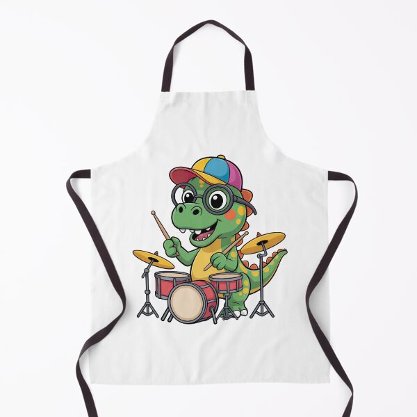 Item preview, Cartoon Dinosaur, Cartoon Dinosaur Playing Drums designed and sold by graphic-genie.